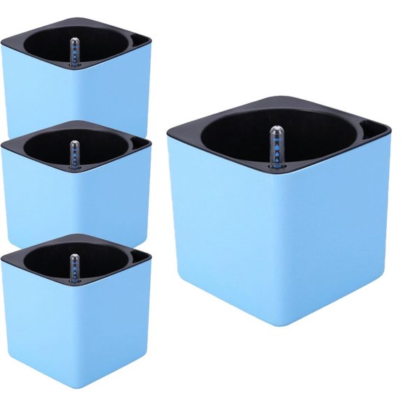 NWT VERTIGREEN Self Watering Planters for Indoor Plants - Set of 4 (Blue) - Picture 1 of 7